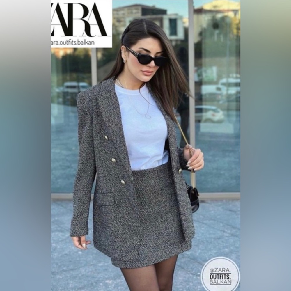 Zara Textured weave mini skirt size M